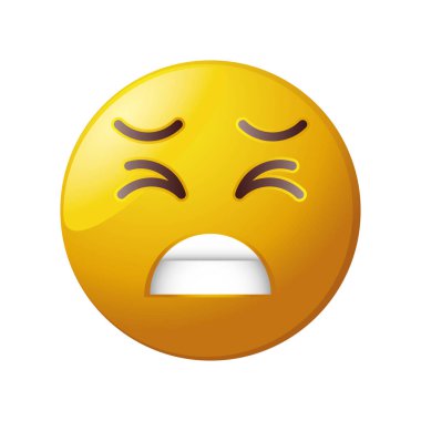 Beyaz arkaplanda hüzünlü ifade