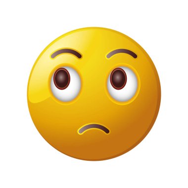 Beyaz arkaplandaki ifade hayrete düştü