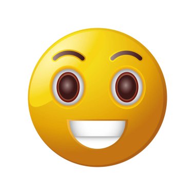 Beyaz arkaplanda gülümseme simgesi