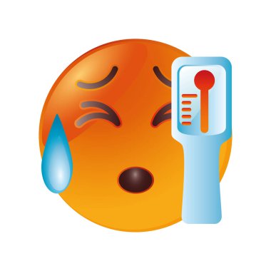 Beyaz arkaplandaki hasta duygu simgesi