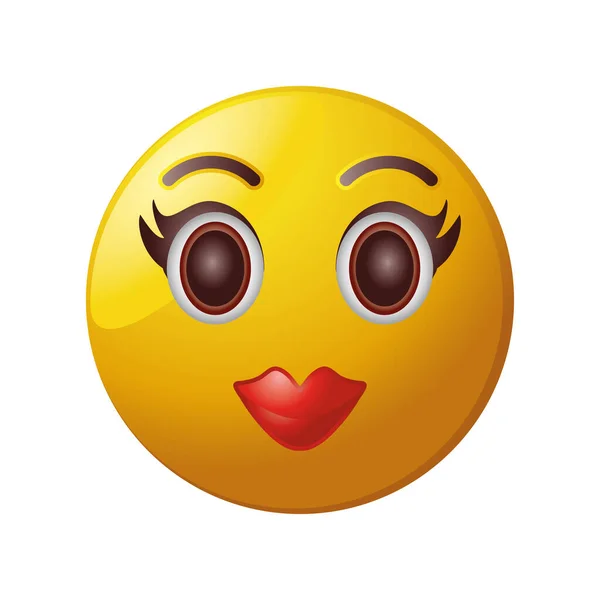 Emoticon com lábios sexy no fundo branco —  Vetores de Stock