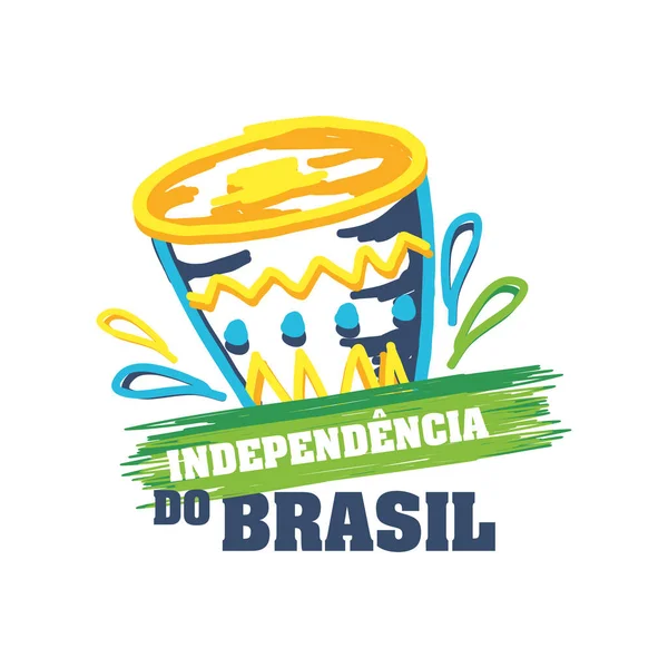 Brésil fête de l'indépendance carte de vœux — Image vectorielle