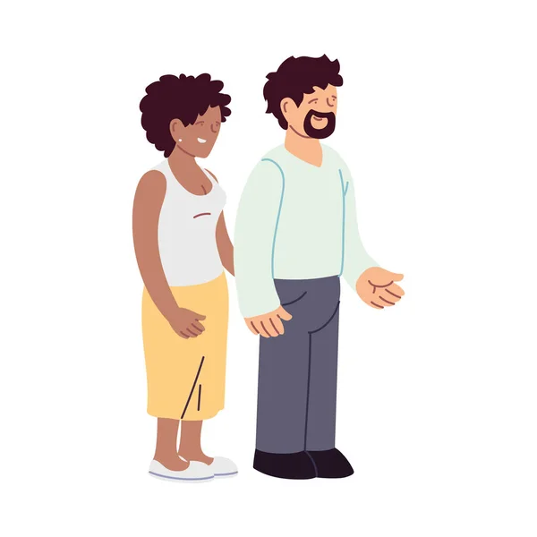 Pareja de mujer y hombre diseño de vectores — Vector de stock