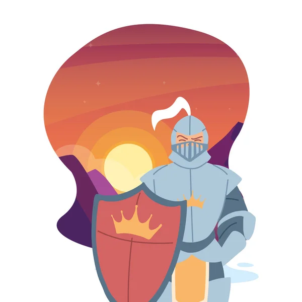 Medieval knight with armor and shield vector design — Stock Vector