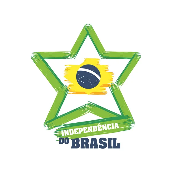 Brésil fête de l'indépendance carte de vœux — Image vectorielle