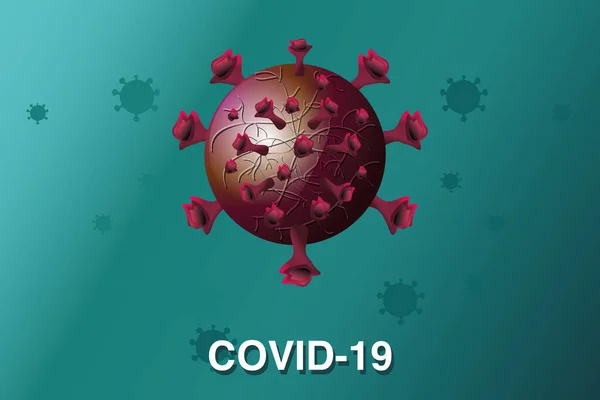 Coronavirus ou covide 19, cellules flottantes du virus de l'influenza respiratoire pathogène de la Chine — Image vectorielle