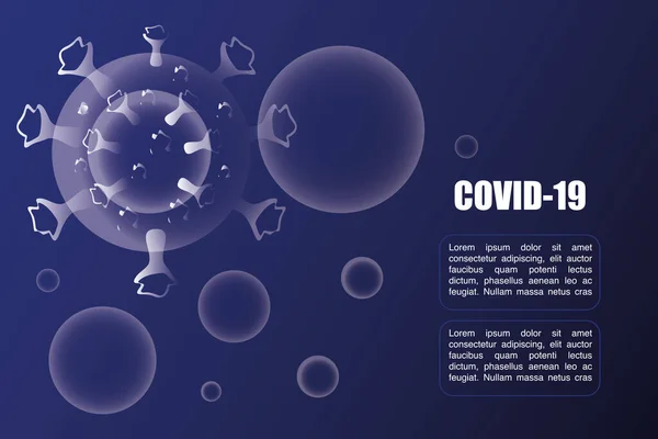 Enfermedad coronavirus o covid 19, células flotantes del virus de la gripe respiratoria patógeno de China — Vector de stock