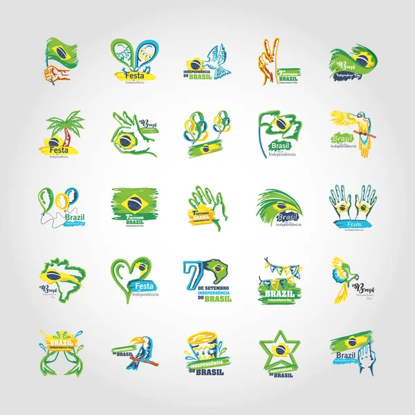 Bundle of brazil independence day icons — Stock Vector