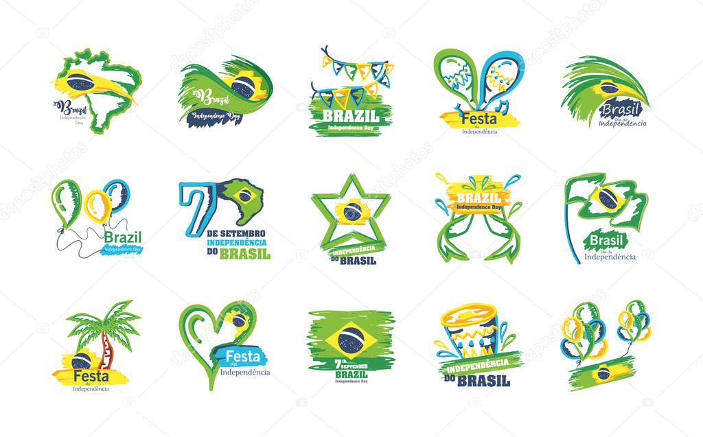 bundle of brazil independence day icons