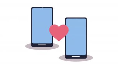 Romantik uygulama canlandırmalı akıllı telefonlar