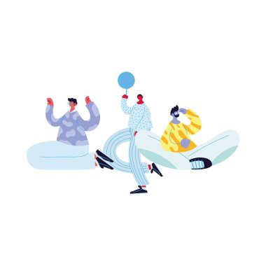 Erkekler balon vektör tasarımlı karikatür avatarları