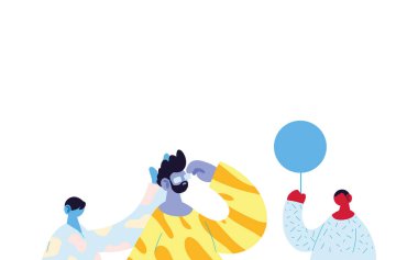 Erkekler balon vektör tasarımlı karikatür avatarları