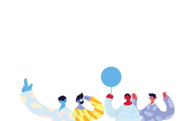 Erkekler balon vektör tasarımlı karikatür avatarları