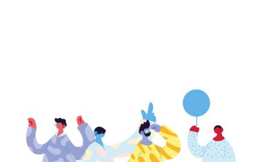 Erkekler balon vektör tasarımlı karikatür avatarları