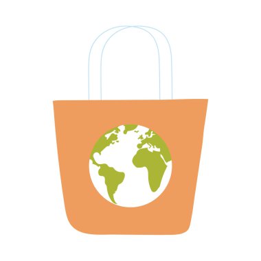 Farklı simge ve ürünlere sahip alışveriş çantası