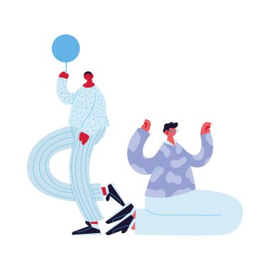 Erkekler balon vektör tasarımlı karikatür avatarları