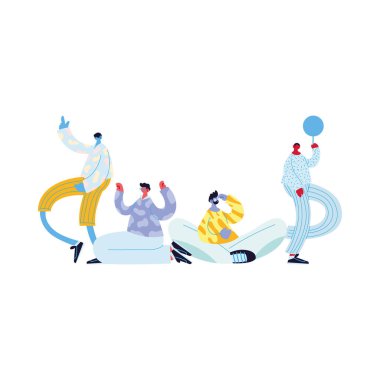 Erkekler balon vektör tasarımlı karikatür avatarları