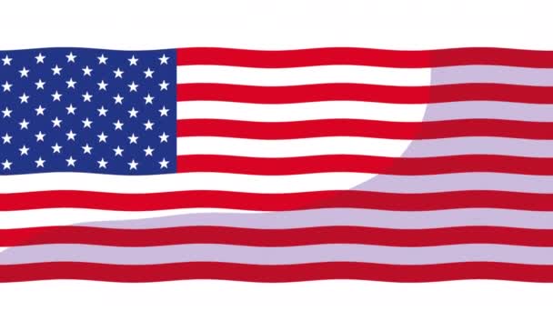 Verenigde Staten van Amerika vlag animatie — Stockvideo