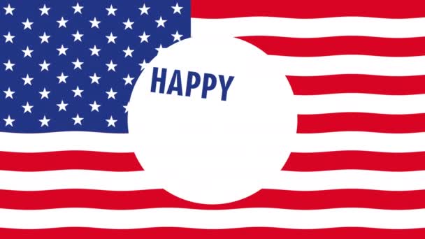 Ευτυχισμένος εορτασμός της ημέρας εργασίας με σημαία ΗΠΑ — Αρχείο Βίντεο