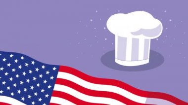 Amerika bayrağı ve şef şapkasıyla İşçi Bayramı kutlamanız kutlu olsun.