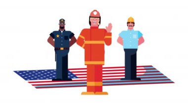 grup işçi karakter animasyonu