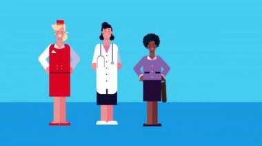 grup işçi karakter animasyonu