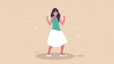 Kadın Avatar karakter animasyonunda dans ediyor