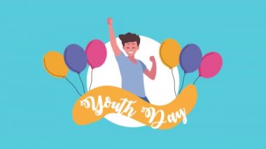 Mutlu uluslararası gençlik günü kutlamaları Renkli ellerle