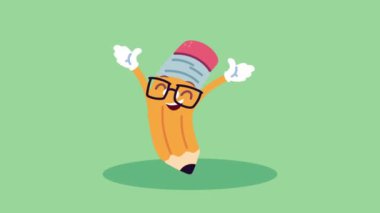 Şirin kalem tedariği kawaii çizgi roman karakteri animasyonu