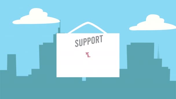 Поддержка анимации местных букв — стоковое видео