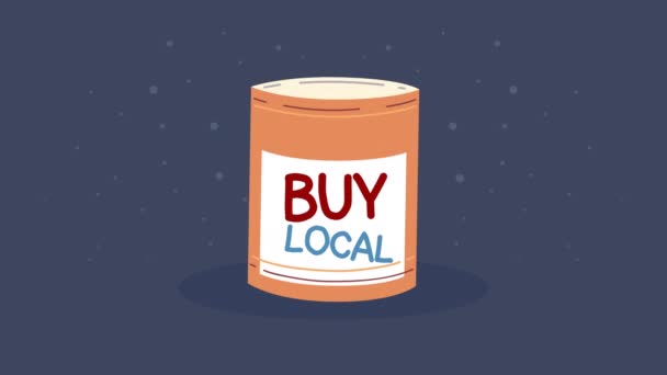 Unterstützung lokaler Business-Schriftzüge mit Topfprodukt-Animation — Stockvideo
