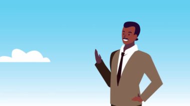 Genç afro iş adamı Avatar karakteri