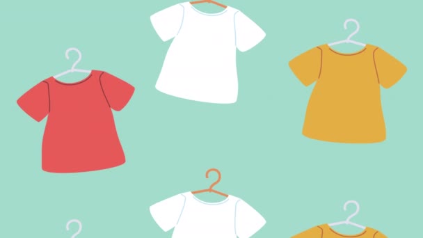 Chemises en pinces à linge suspendues animation — Video