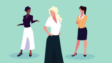 Zarif iş kadınları karakterleri avatarlar