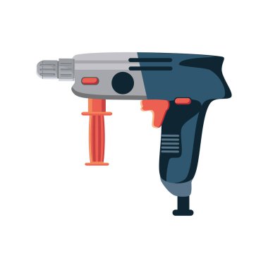 Beyaz arkaplanda elektrikli matkap aracı