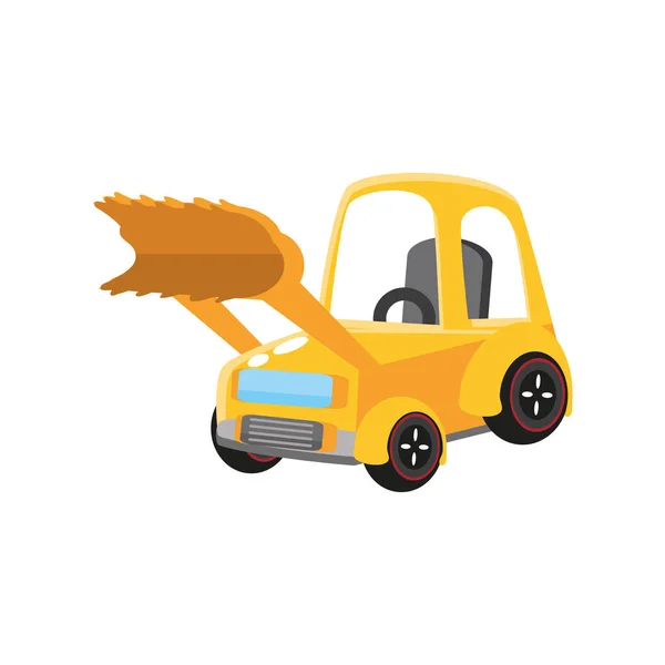 Backhoe, kids toy on white background — Stock Vector