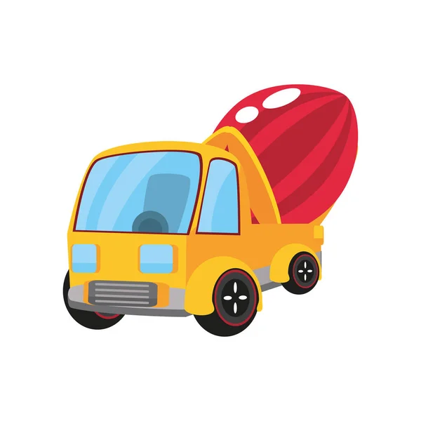 Truck, kids toy in white background — Stock Vector
