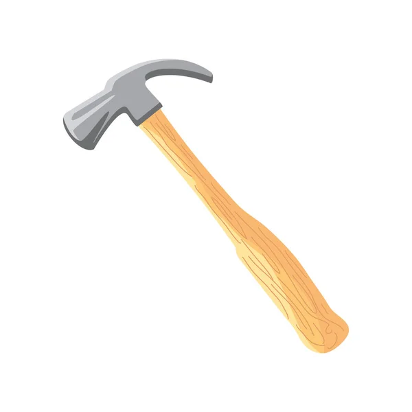 Hammer tool in white background — Stock Vector