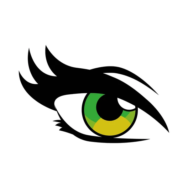 Green female eye vector design — Stock Vector