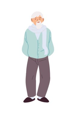 Büyükbaba Avatar yaşlı adam vektör tasarımı