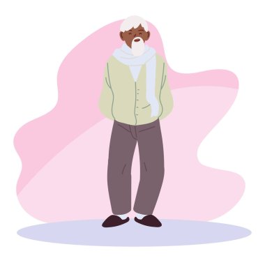 Büyükbaba Avatar yaşlı adam vektör tasarımı