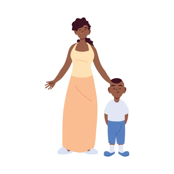 Madre con figlio disegni vettoriali cartoni animati — Vettoriale Stock