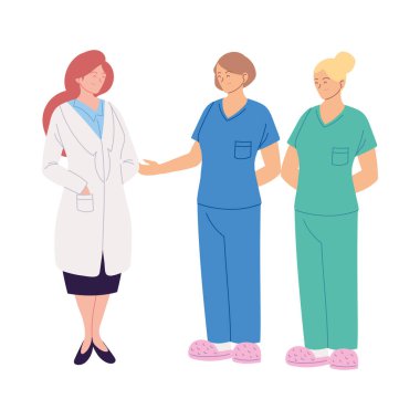 Üniformalı kadın doktorlar vektör tasarımı