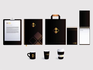 Beyaz arkaplanda kurumsal kimlik modellemesi