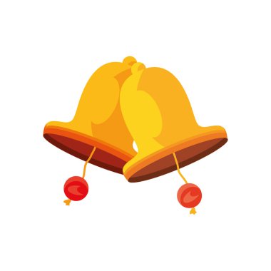 Beyaz arkaplanda altın çanlar