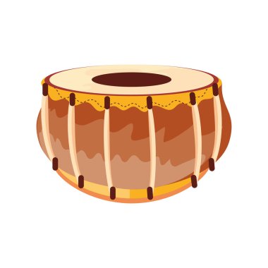 Mutlu Navratri, beyaz arka planda davul