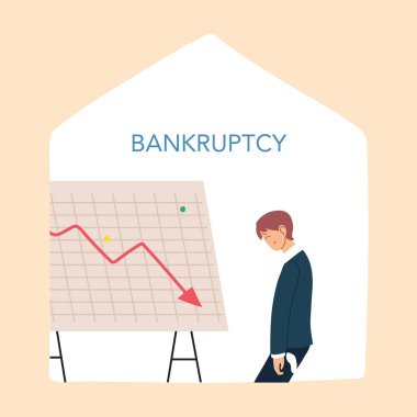 Baş ağrısı olan ve gemi vektör tasarımında oku düşüren iş adamı