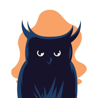 Cadılar Bayramı baykuşu çizgi film vektör tasarımı