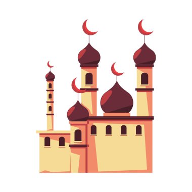 Ay vektör tasarımlı Müslüman camii