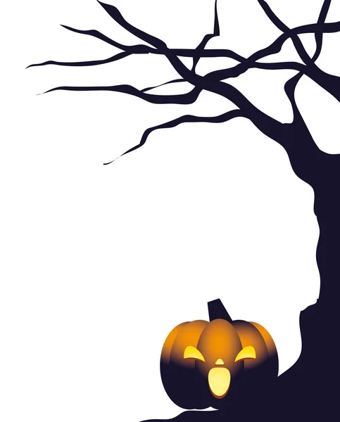 Мультфильм на Хэллоуин с векторным рисунком деревьев — стоковый вектор